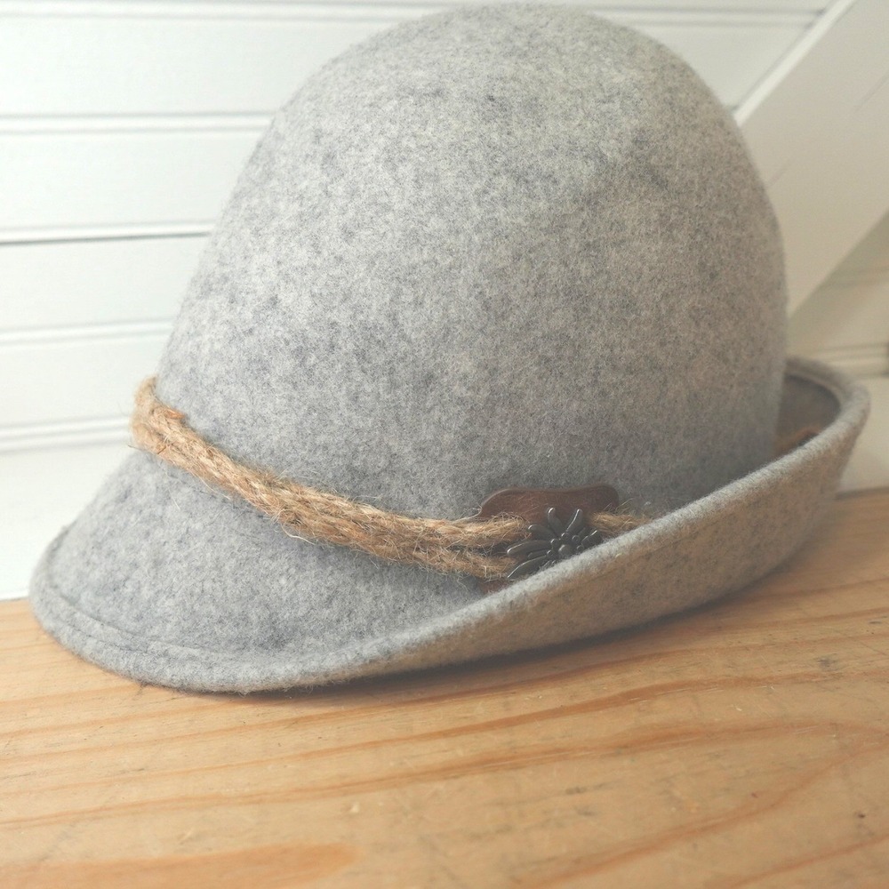 Women's Trilby Hat Sz Med Retro Original Faustmann Wool Gray German Accessory